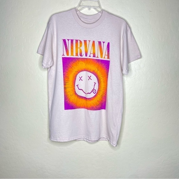 Nirvana Smiley Face Graphic T-Shirt Y2k Nwot Size M - Picture 4 of 7